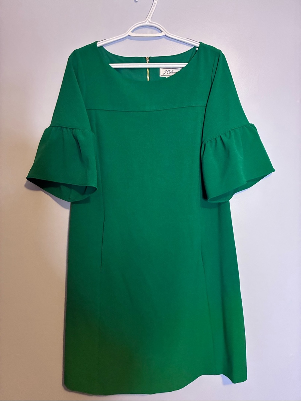 Emerald Ruffle Sleeve Midi Dress